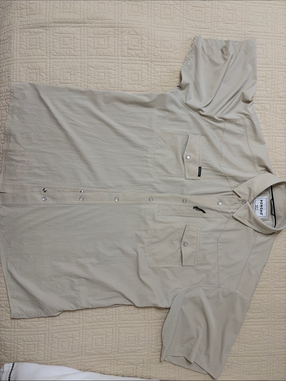 Poncho Bone color western style pearl snap , worn once decided needed XL
